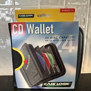 Vintage New Unused KSW24/12 Case Logic CD Wallet 24 Disc Storage Compact Carry